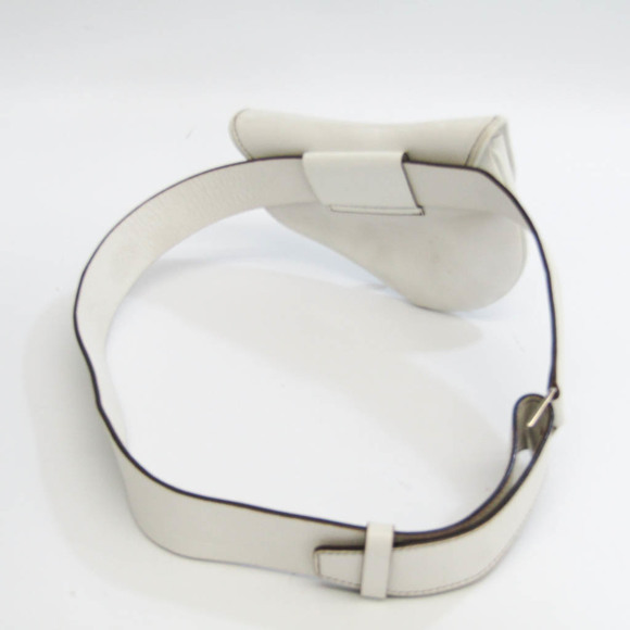 CHRISTIAN DIOR Leather Saddle Bag Fanny Pack White - Picture 2 of 14